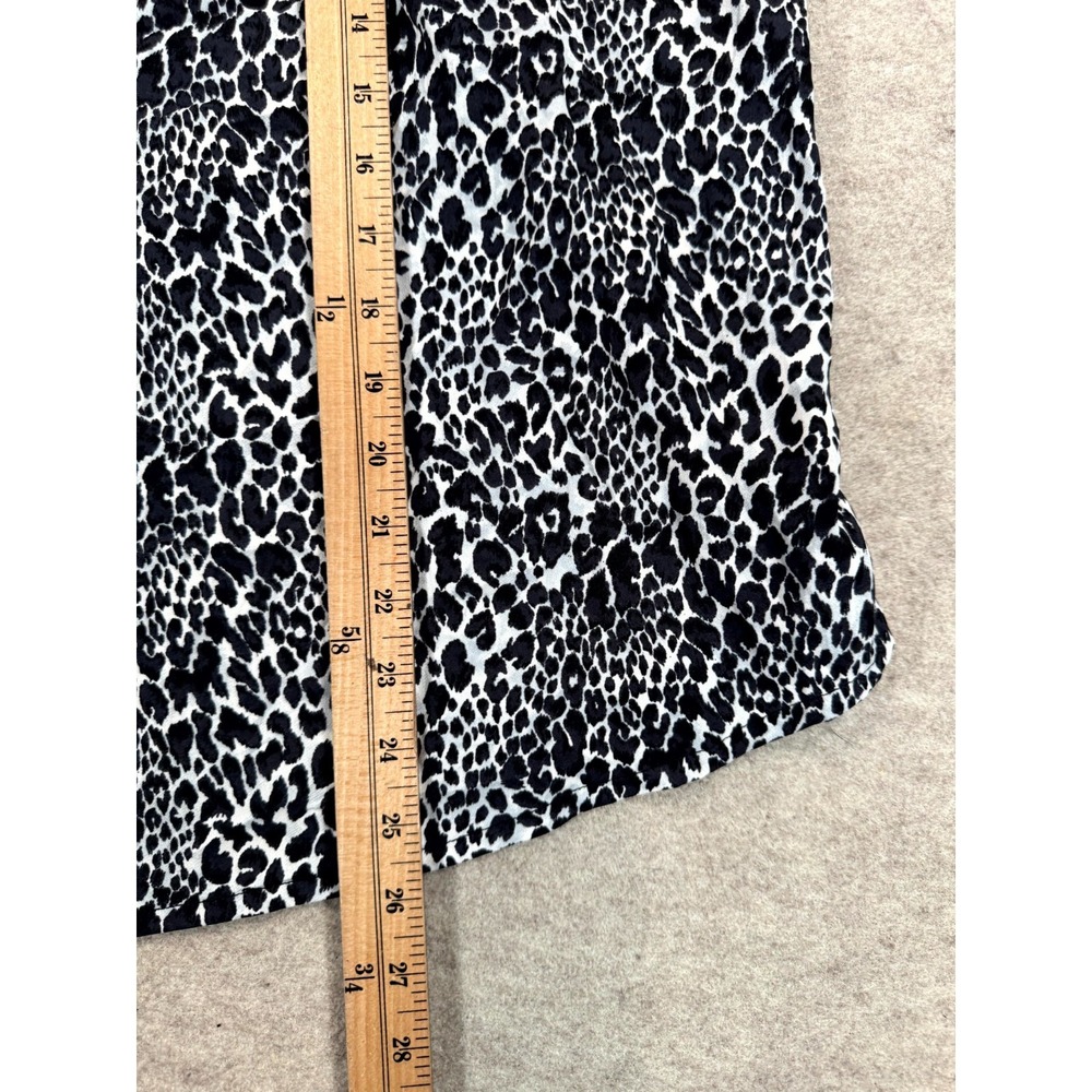 Catherines Blouse Shirt Womens 5X Black White Animal Print Casual Button Front - Picture 10 of 14